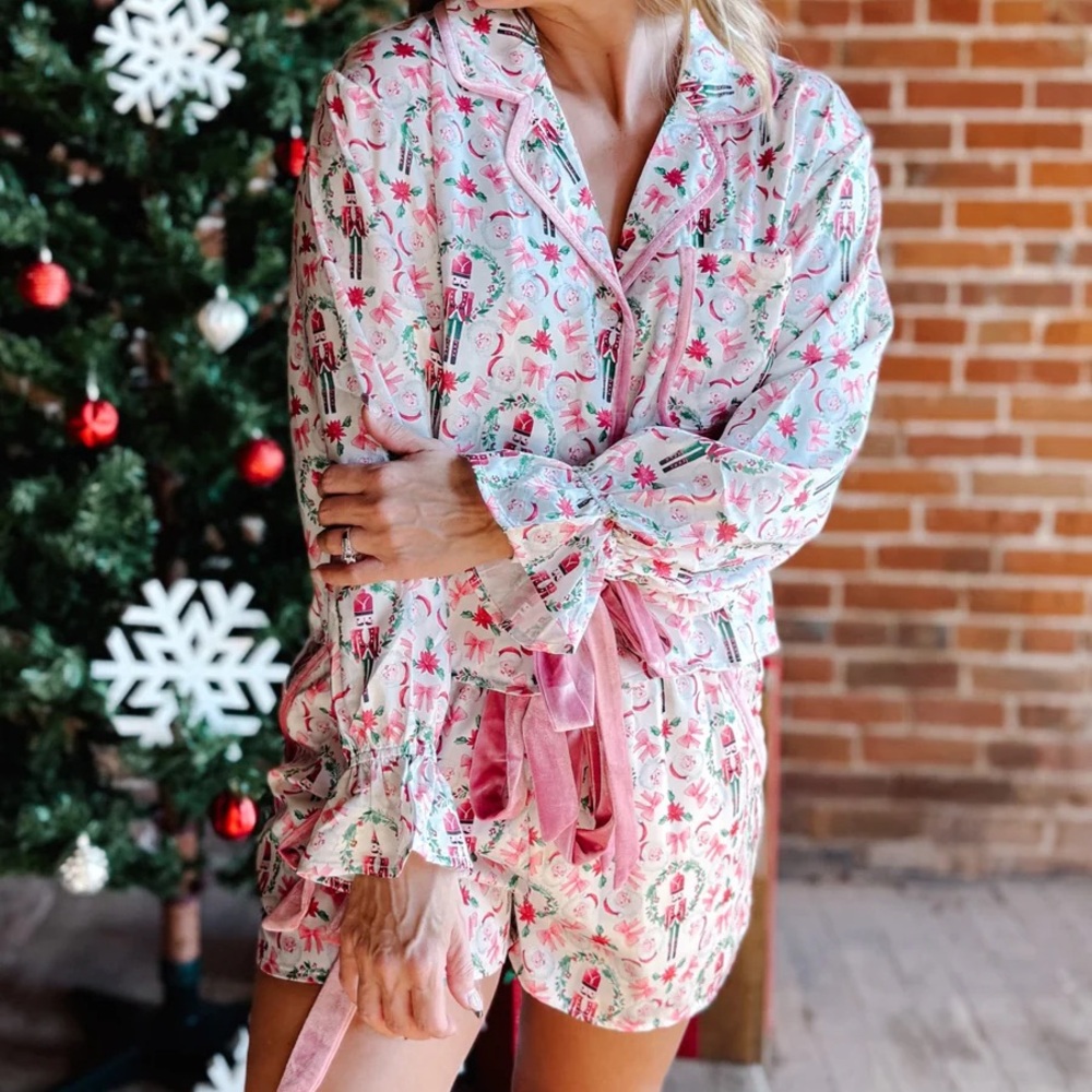 Peach Love Christmas Pajama Set